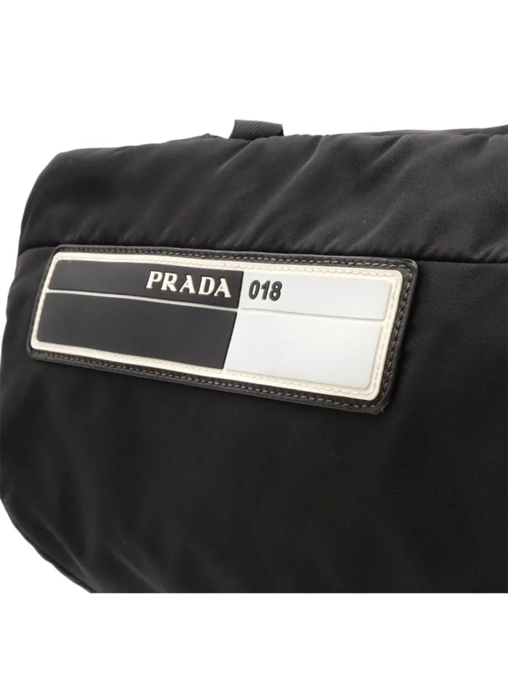 Prada Backpack Nylon Leather Nero Black Silver